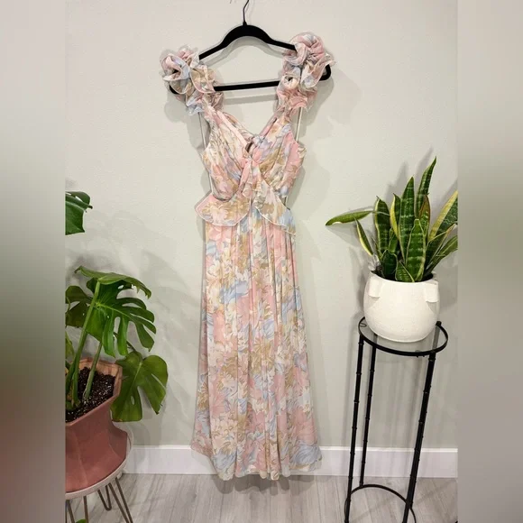 MARBLE | Carrie Ruffled Floral Dress | Size Small - Picture 3 of 7